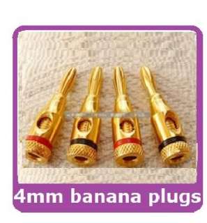   24K Gold plated Banana Plug Jack Speaker Connectors Binding Post#JJ010