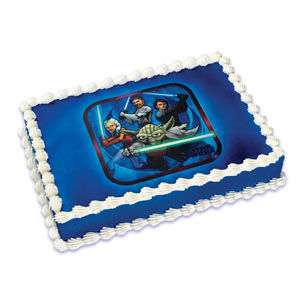 Edible STAR WARS birthday cake Topper Clone Wars party  