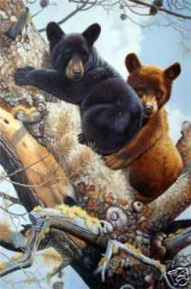 oil painting lovely black bear baby 24x36 please look photo