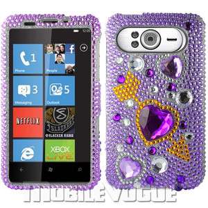 Bling Diamante Rhinestone Hard Case Cover For HTC HD7 T Mobile  