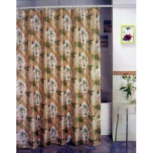  Bathroom Bath Palm Tree Bamboo Shower Curtain Set