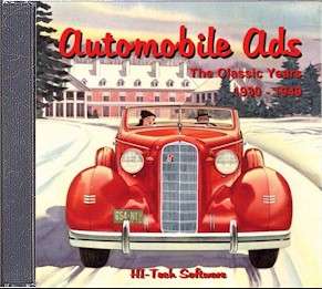 Automobile Ads 1930s & 1940s CD ROM car book  