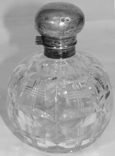 Large Vintage Glass/Sterling Silver Perfume Bottle 1915  