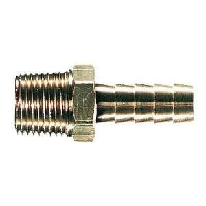 Barbed fittings, NPT male pipe adapter, Brass, 1/8 NPT x 1/4 ID, 1/4 