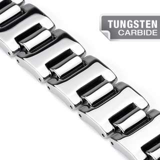 Tungsten Carbide 8.5 Mens Silver Link Bio Magnetic Bracelet  