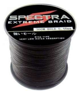 New Dyneema braided fishing line Spool 300M 80LBS BLK.6  