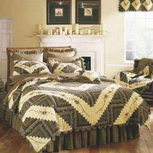   Barn Raising Pine Cone Hand Quilted 100 Percent Cotton Twin Quilt