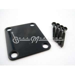  Neck Plate Black Fits Strat , Tele, Jazz Bass and P Bass 