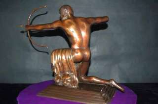 Hunter by P. Manship c1914 Real Bronze Indian w/ Bow  