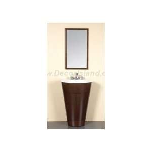 F08 Bathroom Vanity Set W/ 3 Hole Round Ceramic Sinktop & Wood Framed 