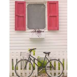  Beach House and Bicycle, Loyalist Cays, Bahamas, Caribbean 