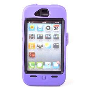 Purple Heavy Duty Hard Bumper Cover Skin Case For Apple iPhone 4 4G 