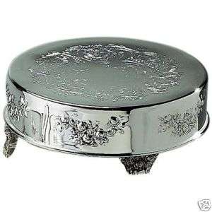 Silver Plate Embossed Cake Stand Plateau 16 Round  
