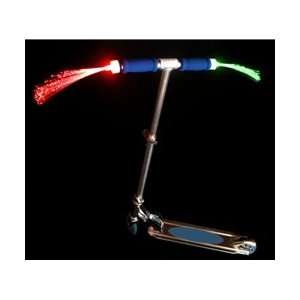  Bicycle Handlebar Light Streamers, LED Fiberoptic, RAINBOW 