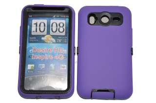 Purple Double Layer Hard Case For HTC Desire HD / Inspire 4G  