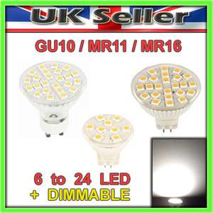 GU10/MR16/MR11 LED Spotlight Bulb Lamp Warm & Day White, Dimmable 