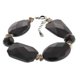 Onyx and Smoky Quartz Faceted Bracelet.Opens in a new window