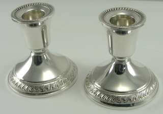 Sterling Silver Candlesticks Duchin Creation Weighted Pair Candle 