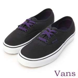 VANS Authentic Canvas Black / Gothic Grape Shoes #V122  