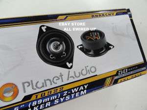 PAIR Planet Audio 3.5 Inch Car Truck Speakers 50 Watts  