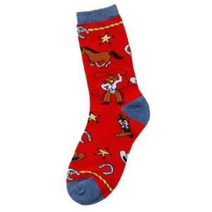    Cowboy/Hat/Boot/Horse Socks   Red/blue   Childs