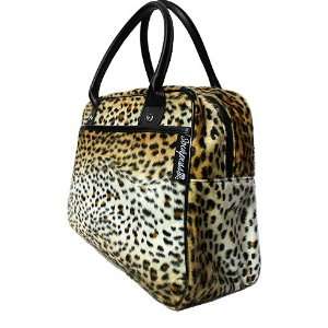   Punk Rock Tattoo Gal Cheetah Pattern Faux Fur Bowler Purse Handbag