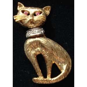  Gold Cat Brooch 