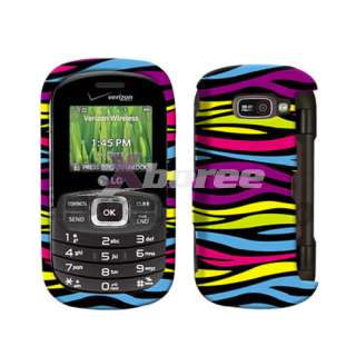 For LG VN530 Octane Cell Phone Cover Rainbow Zebra R.  