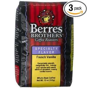Berres Brothers Coffee Roasters French Vanilla Coffee, Whole Bean, 12 