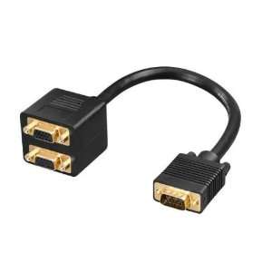  SVGA SPLITTER CABLE   1 MALE TO 2 FEMALE Electronics