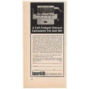  1970 Multator 4 Manual Calculator Haverhills Print Ad 