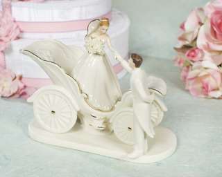 Porcelain Cinderella Fairy Tale Coach Cake Topper  
