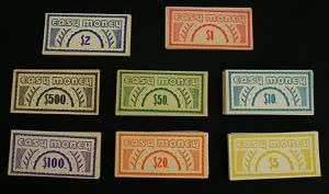 Vintage Easy Money   Game Pieces   Money   Monopoly  
