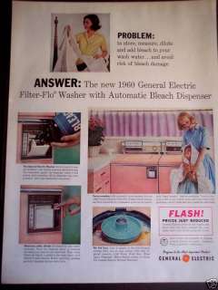 1960 GE Pink Filter Flo Washing Machine vintage ad  