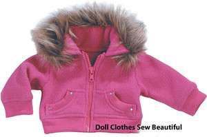 DOLL CLOTHES fit American Girl Fuchsia Fur Trim Jacket  