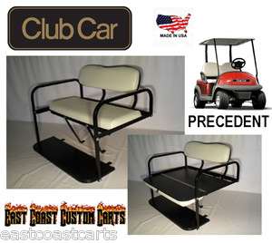 Club Car Precedent Golf Cart Rear Flip Down Seat Kit WHITE (FAST FREE 