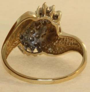   ladies .25ct diamond cluster ring womens vintage estate 3.2g  