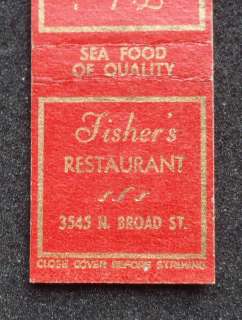 1940s? Fishers Restaurant Broad St Philadelphia PA MB  