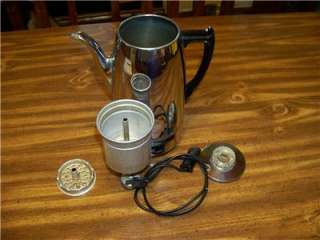 VINTAGE West Bend COFFEE PERCOLATOR CHROME 6 8 cup  