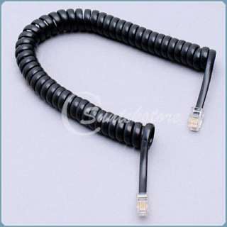 7ft 5.7 Coiled Telephone Phone Cable Coil Cord Black  