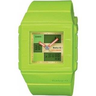 Casio Womens BGA200 3E Green Resin Quartz Watch with Green Dial