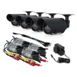   CCTV IR Night Vision Bullet Security Camera Kit 4 Pieces Camera