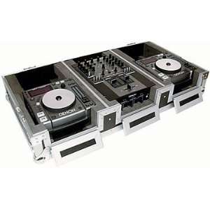 CD PLAYER CONSOLE holds two Denon DNS1000 players and one DNX300 mixer 