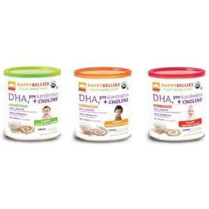 Happy Bellies Organic Super Cereals, DHA, Multi 6 Pack (2 each Brown 