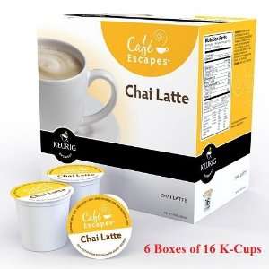  Cafe Escapes    CHAI LATTE    6 Boxes of 16 K Cups for 