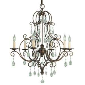 Murray Feiss F1902/6MBZ Chateau 6 Light Chandelier, Mocha Bronze with 