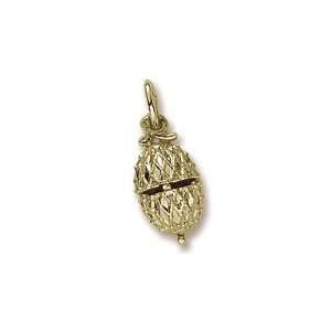    Rembrandt Charms Easter Egg Charm, Gold Plated Silver Jewelry