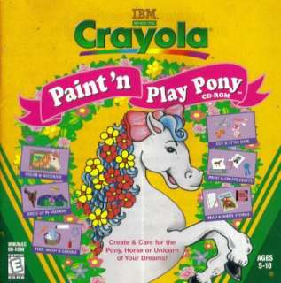 Crayola Paint n Play Pony PC CD virtual horse game  