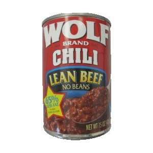 Wolf Chili w/o Beans Lean Beef 15 oz 12 count  Grocery 