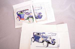   Collection 1932 Chevy Counted Cross Stitch Partial Complete  